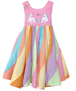 strapless open back dress Mini Boden Girls Pastel Rainbow Dream Tulle Dress – Designer Kids Outlet main image 0
