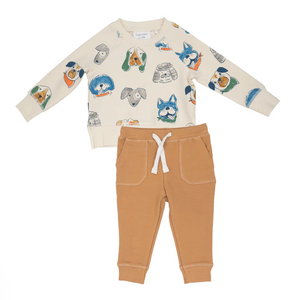 Furry Friends Raglan Sweatshirt Jogger Set