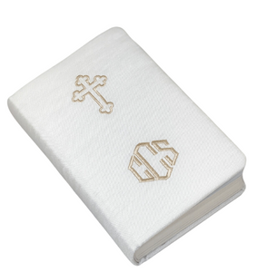 Child's Bible With Cross Embroidered Shantung Cover