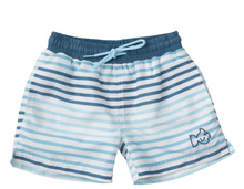 Load image into Gallery viewer, Boogie Board Swim Trunk - Blue Multi Color Stripe
