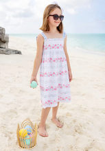 Load image into Gallery viewer, Macie Midi Dress - Gasparilla Garlands With Beale Street Blue Check
