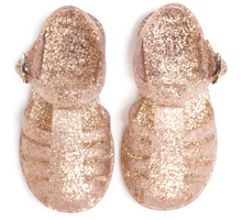 Load image into Gallery viewer, New Rose Gold Glitter Jelly Sandals

