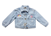 Load image into Gallery viewer, Pink Daisy Patched Denim Jacket
