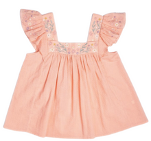 Load image into Gallery viewer, Pia Blouse - Blush Cotton Swiss Dobby Dot
