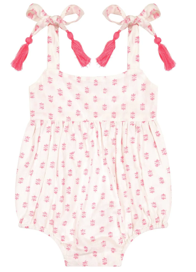 Zoe Romper - Pink Dobby