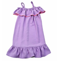 Load image into Gallery viewer, Lavender Ruffle Shoulder Dress
