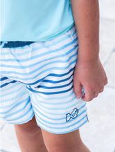 Load image into Gallery viewer, Boogie Board Swim Trunk - Blue Multi Color Stripe
