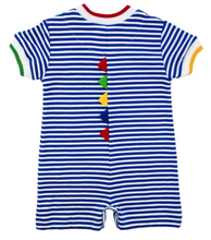 Load image into Gallery viewer, Stripe Knit Shortall With Dinosaur

