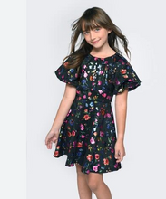 Load image into Gallery viewer, Black Foil Flowered Dress
