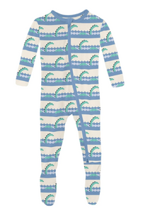 Natural Sea Monster Footie With 2-Way Zipper