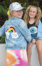 Load image into Gallery viewer, Happy Rainbow Gems Denim Jacket
