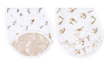 Load image into Gallery viewer, Organic Burpy Bibs 2 Pack - Safari Dreams
