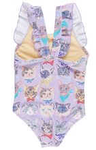 Load image into Gallery viewer, Girls Liv Suit - Lavender Cool Cats
