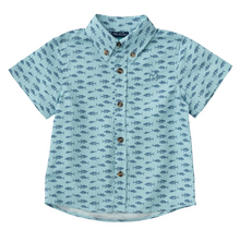 Load image into Gallery viewer, Aqua Tuna Print Short Sleeve Fishing Shirt
