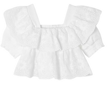 Load image into Gallery viewer, White Eyelet Cropped Blouse
