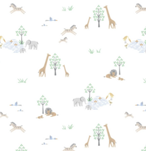 White Serene Safari Modal Footie