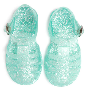Uncle Rico Green Glitter Jelly Sandals