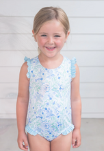 Load image into Gallery viewer, Audrey One Piece Swimsuit - Blue Green Floral
