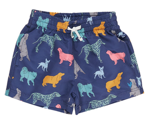 Boys Swim Trunk - Navy Dogs