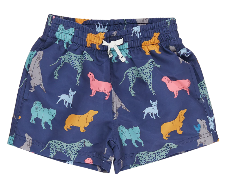 Boys Swim Trunk - Navy Dogs