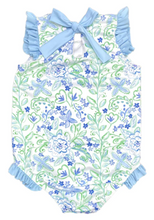Load image into Gallery viewer, Audrey One Piece Swimsuit - Blue Green Floral
