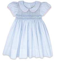 Load image into Gallery viewer, Woodford Blue Windowpane Kelli Dress
