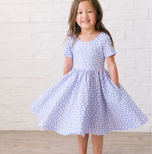 Classic Twirl Dress - Purple Petals