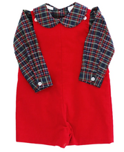 Load image into Gallery viewer, Red Cord Jon Jon with Blue Spruce Shirt
