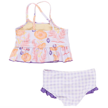 Load image into Gallery viewer, Girls Joy Tankini - Purple Gilded Floral
