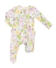 Load image into Gallery viewer, Mixed Retro Floral Two Way Zipper Footie
