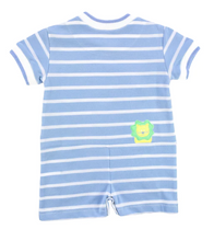 Load image into Gallery viewer, Stripe Knit Shortall With Zoo Animals
