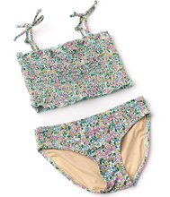 Load image into Gallery viewer, Mint Ditsy Smocked Bikini
