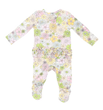 Load image into Gallery viewer, Mixed Retro Floral Two Way Zipper Footie
