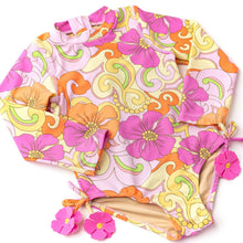Load image into Gallery viewer, Groovy Blooms Long Sleeve One Piece Swimsuit

