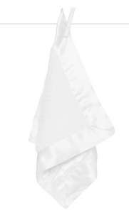 Chenille Satin Blanky - White