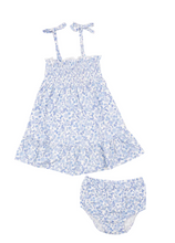 Load image into Gallery viewer, Blue Calico Floral Tie Strap Sundress

