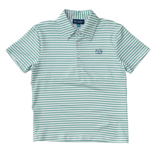 Load image into Gallery viewer, Performance Polo in Green Spruce Stripe
