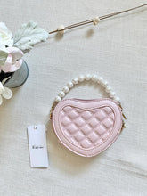 Load image into Gallery viewer, Heart Faux Leather Bag With Pearl Handle
