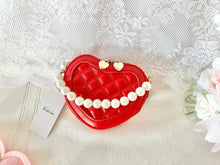 Load image into Gallery viewer, Heart Faux Leather Bag With Pearl Handle
