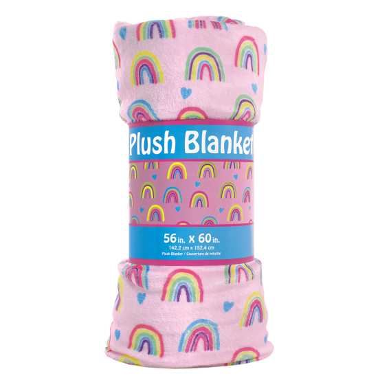 Rainbow Hearts Plush Blanket