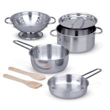 Load image into Gallery viewer, Lets Play House! Stainless Steel Pots &amp; Pans Playset
