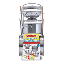 Load image into Gallery viewer, Lets Play House! Stainless Steel Pots &amp; Pans Playset
