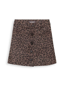 Jenny Mini Skirt - Coated Brown Leopard