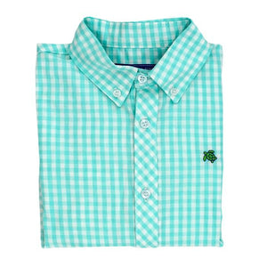 Mint Check Button Down Shirt