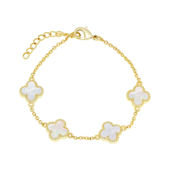 Mother Of Pearl Clover Bracelet