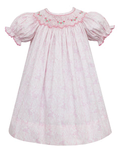 Lily Short Sleeve Bishop - Pink Bunnies