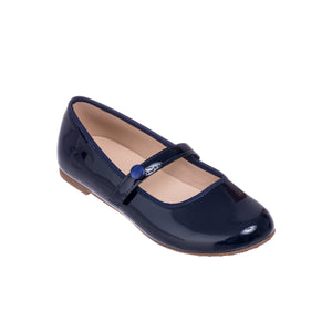 Navy Blue Patent Princess Flat