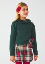 Load image into Gallery viewer, Ruffled Collar Sweater - Bottle Green
