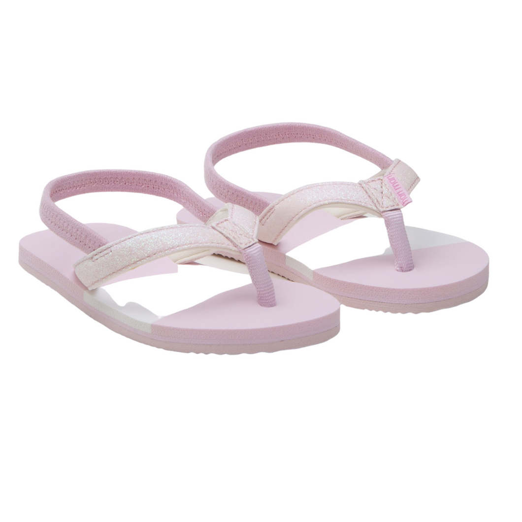 Glitter Pink Meadows Asana Flip Flops with Strap
