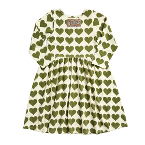 Organic Steph Dress - Capulet Olive Hearts